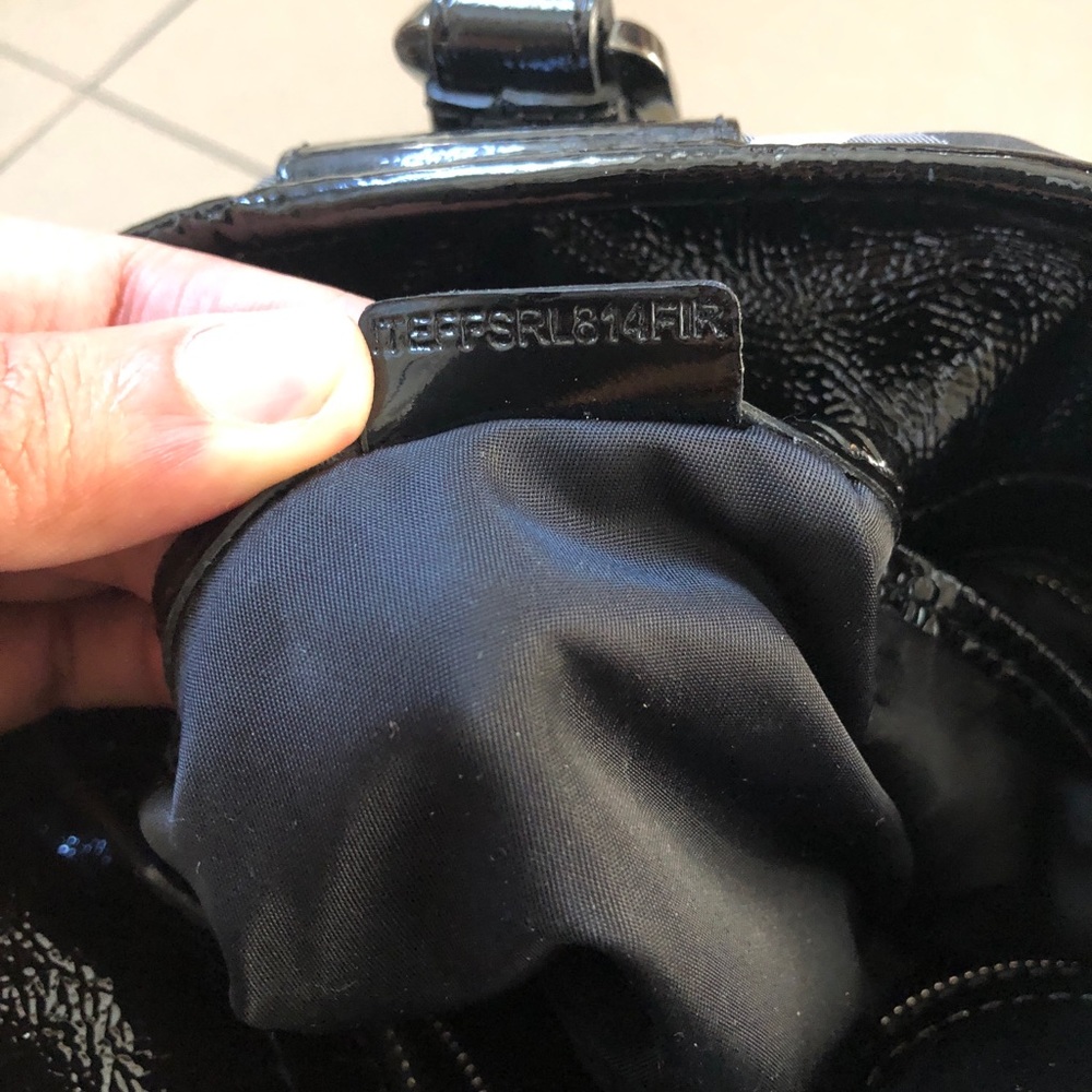 Black/ Grey Check Authentic Burberry Tote Hand Bag - Picture 3 of 6